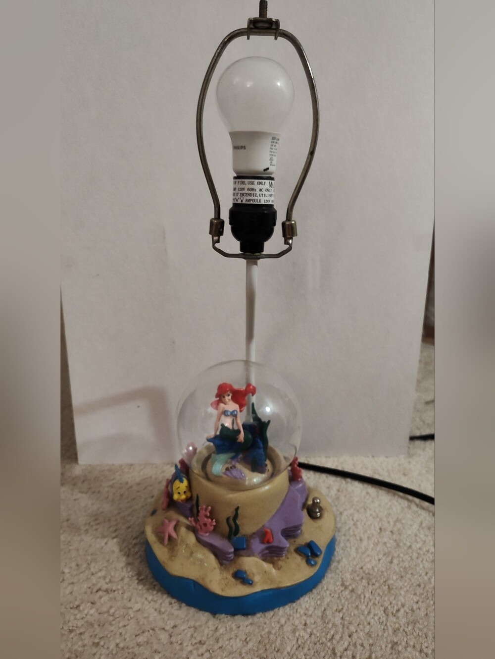 Disney's Little Mermaid Under The Sea Globe Lamp, Vintage Limited Edition, Works
